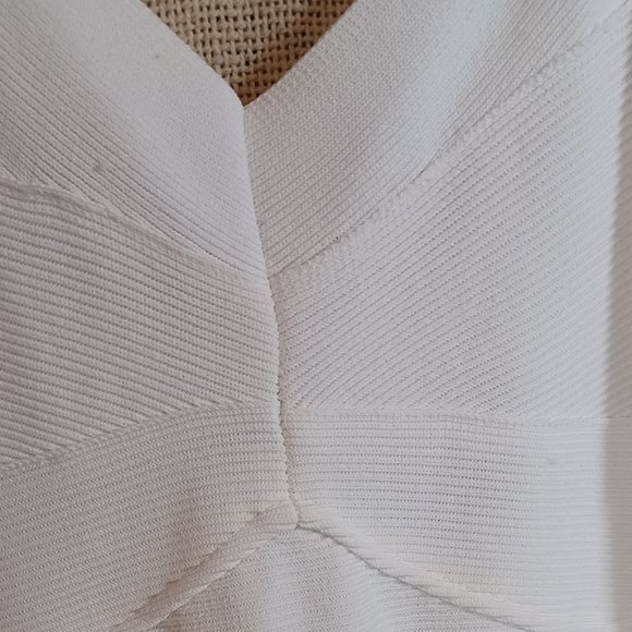 Ivory Sleeveless Bodycon Bandage Sheath Dress size L - Picture 5 of 7